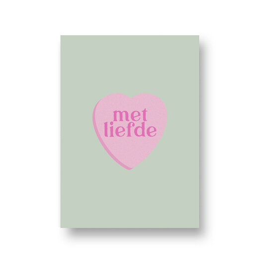 Ansichtkaart Met Liefde Hartje Vlindersinjebuik