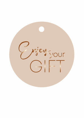 Cadeaulabel Enjoy your gift nude/brons  (rond)