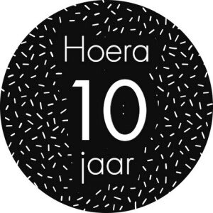 Sticker Hoera 10 jaar (sprinkles)