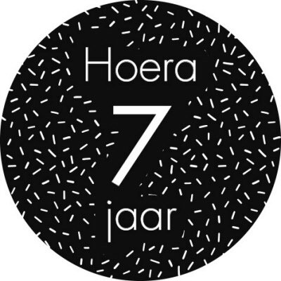 Sticker Hoera 7 jaar (sprinkles)