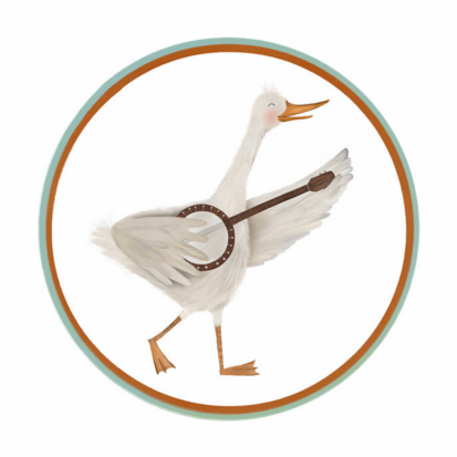 Sticker Gans met banjo (middel)