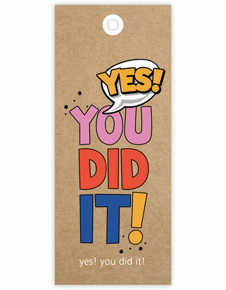 Cadeaulabel Yes you did it! (lang)