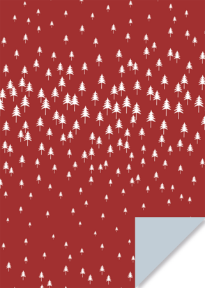 Cadeaupapier Woodland warm red/blue