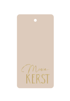 Cadeaulabel Mooie kerst nude/goud