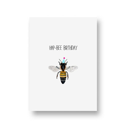 Ansichtkaart hap-bee birthday