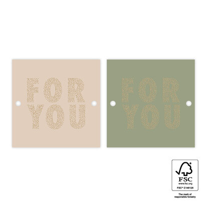 Cadeaulabel For you beige