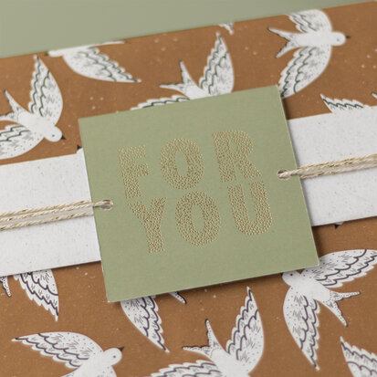 Cadeaulabel For you faded green