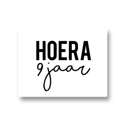 Lotsoflo Sticker Hoera 9 jaar