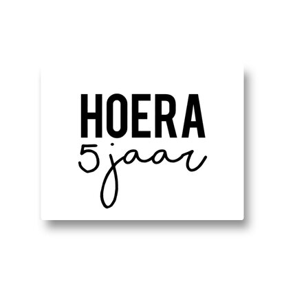 Lotsoflo Sticker Hoera 5 jaar