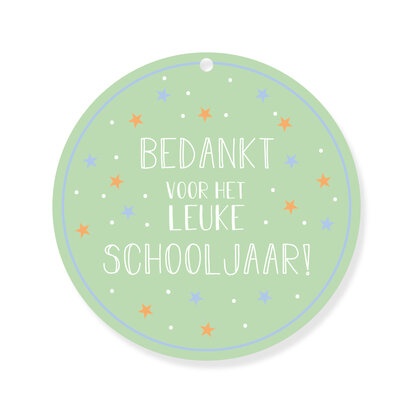 Cadeaulabel xxl Schooljaar Pistache