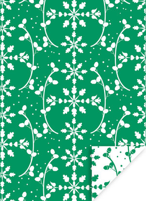 Cadeaupapier Snow Chrystal Green