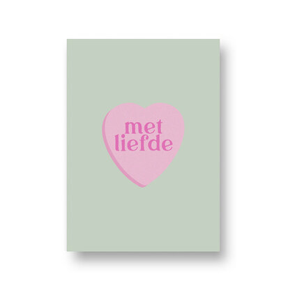 Ansichtkaart Met liefde (hartje)