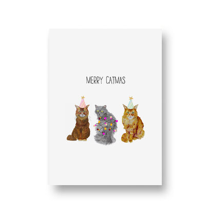 Ansichtkaart Merry catmas