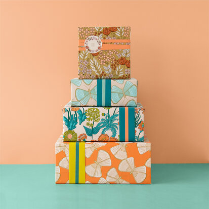 Cadeaupapier Big Butterfly Nude/Salmon - Yellow 