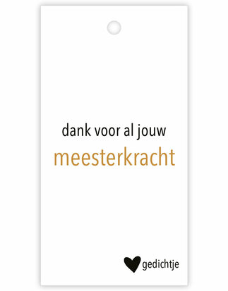 Cadeaulabel Dank voor al jouw meesterkracht