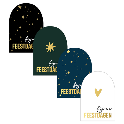 Sticker Fijne feestdagen parabool assorti