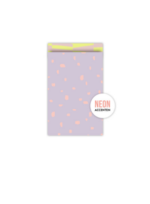 Cadeauzakjes Minimal dots '24 lila/neon 12 x 19