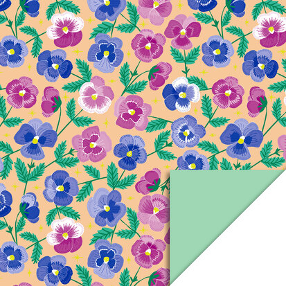 Cadeauzakjes Pansy Flowers - Mint 12 x 19