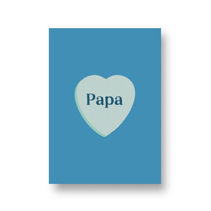 Ansichtkaart Papa (hartje)