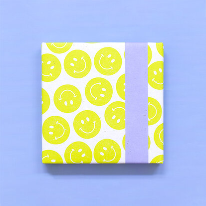 Cadeaupapier Smiley Lemon Yellow - Blue 