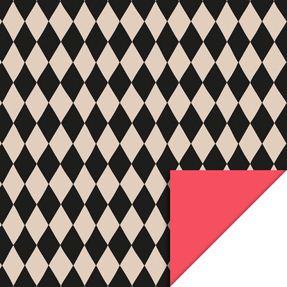 Cadeaupapier Harlequin Black/Beige - Red