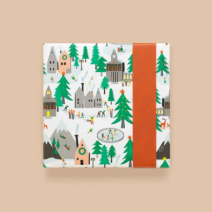 Cadeaupapier Xmas Village - Orange