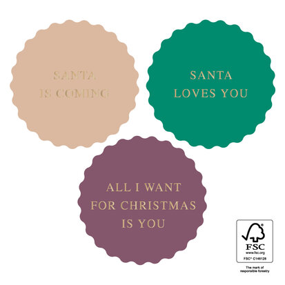 Stickers Multi - X-mas Santa love gold