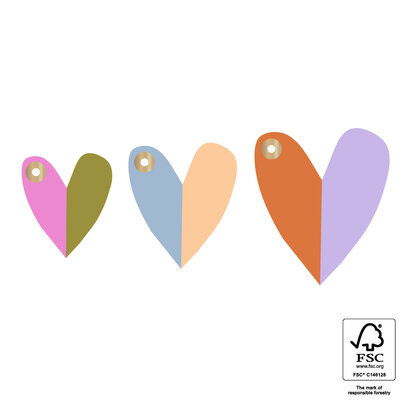 Cadeaulabels Heart Duo - Multi sizes - Bright