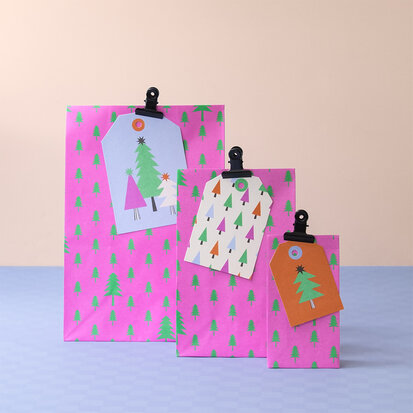 Cadeaulabels Xmas Multi Sizes - Trees (S - M - L) 