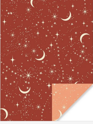 Cadeaupapier Winternight Dark Red-Terra