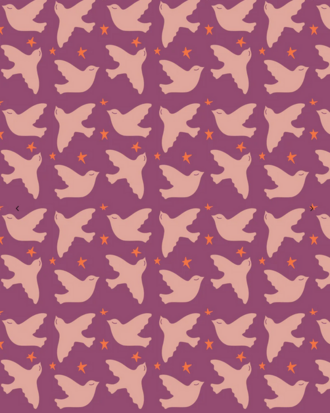 Cadeaupapier Christmas birds · purple tales + litchi + blood orange 