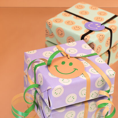 Cadeaupapier Smile Lilac - Salmon