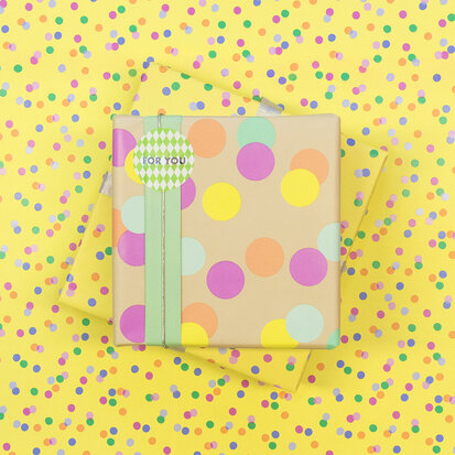 Cadeaupapier Big Confetti Nude - Mint