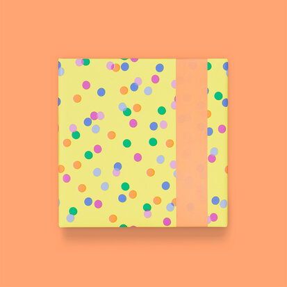 Cadeaupapier Party Confetti Yellow - Salmon 