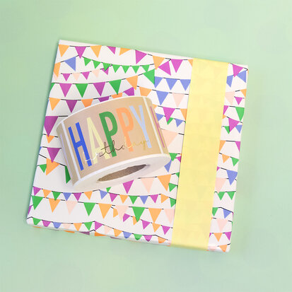 Cadeaupapier Party Guirlande - Yellow