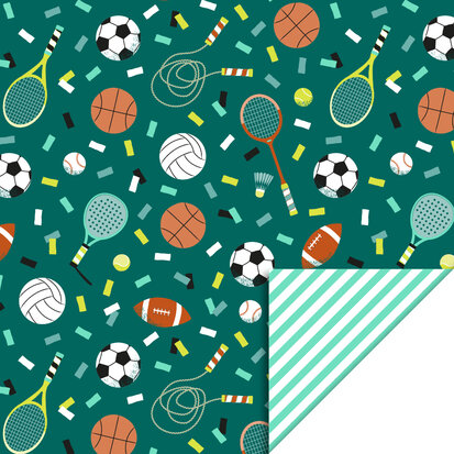 Cadeaupapier Sports - Stripe Mint