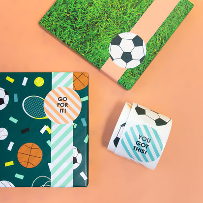 Cadeaupapier Sports - Stripe Mint