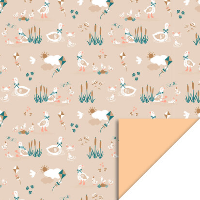 Cadeaupapier Baby Goose - Peach