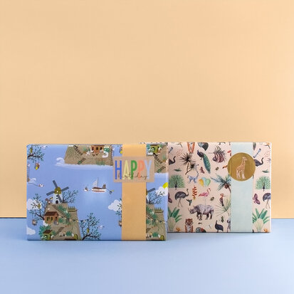 Cadeaupapier Jungle Beige - Pistache