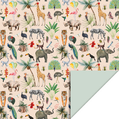 Cadeaupapier Jungle Beige - Pistache