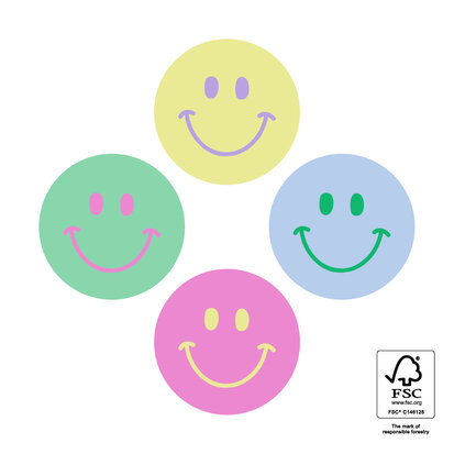 Stickers Multi Smiley Mini pastel