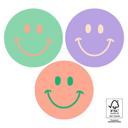 Stickers Multi Smiley Colour