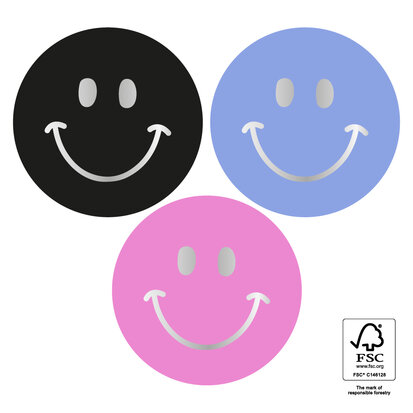 Stickers Multi Smiley Silver