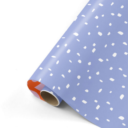 Cadeaupapier Minimal dots '25 paars/wit