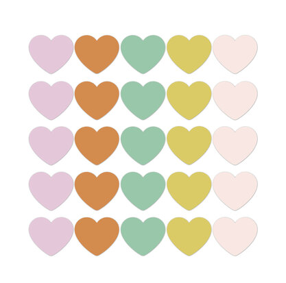 Sticker Spring '25 Hearts retro XL