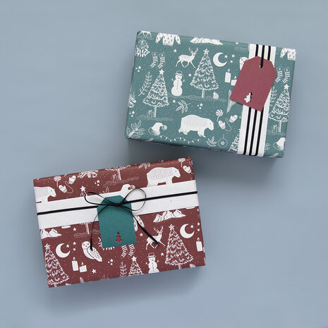 Cadeaupapier X-mas Vintage Blue 