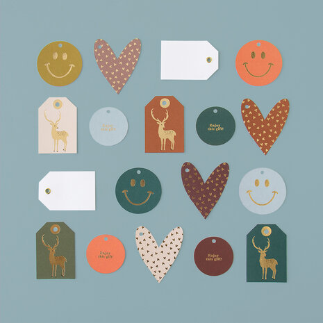 Cadeaulabels Multi smiley gold - faded