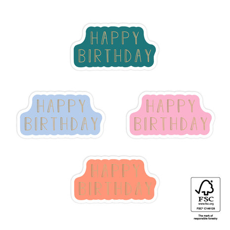 Stickers Happy birthday gold '23