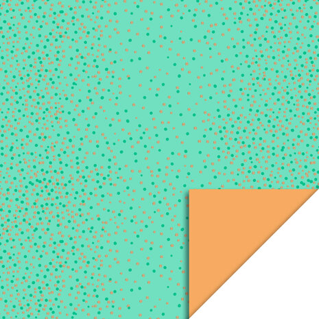 Cadeaupapier Dots Bright Green Gold - Orange 