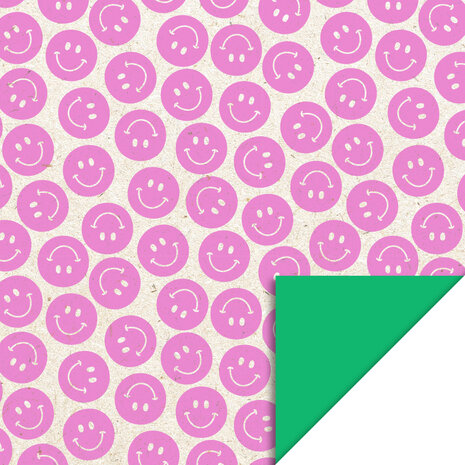 Cadeaupapier Smiley Bright Pink - Green